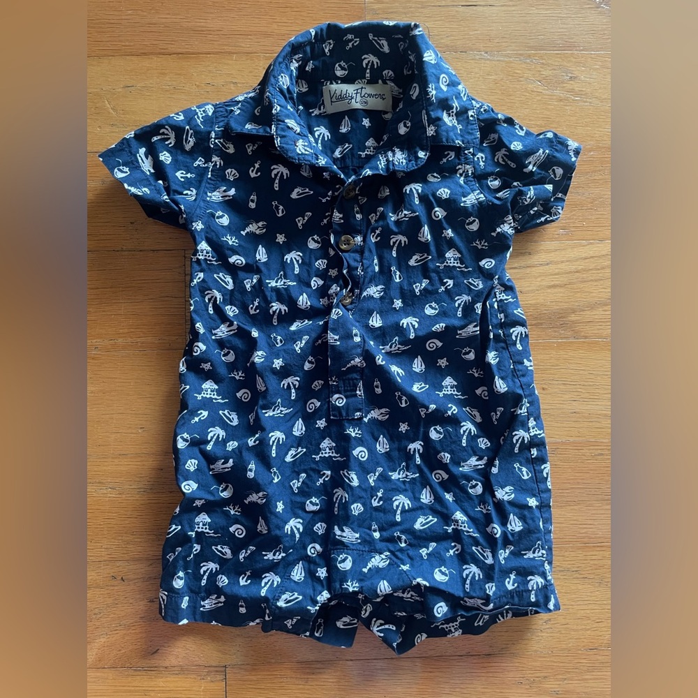 Kiddy Flowers beach tropical print baby romper